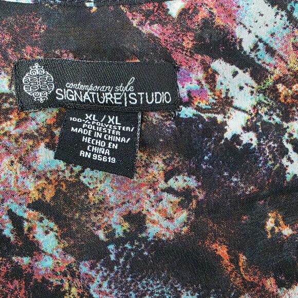 Contemporary style signature Floral print chiffon blouse XL - Picture 5 of 6